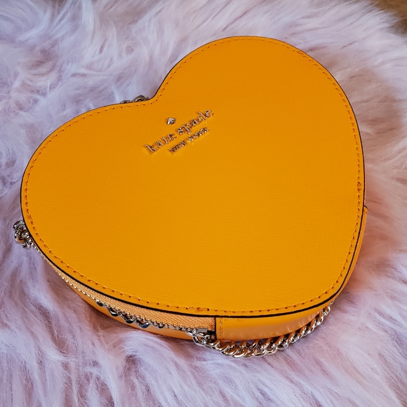 Mini heart pride orange crossbody love kate spade heart love shack bag nwt